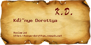 Könye Dorottya névjegykártya